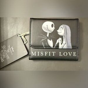 Loungefly Disney Nightmare Before Christmas Jack and Sally trifold Wallet NWT